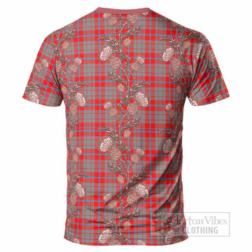 Moubray Tartan T-Shirt Seamless Scottish Thistle Flowers