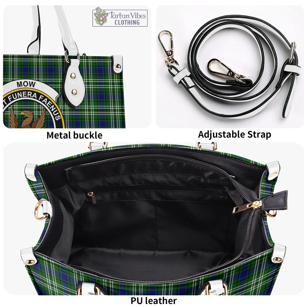Tartan Vibes Clothing Mow Tartan Luxury Leather Handbags with Family Crest