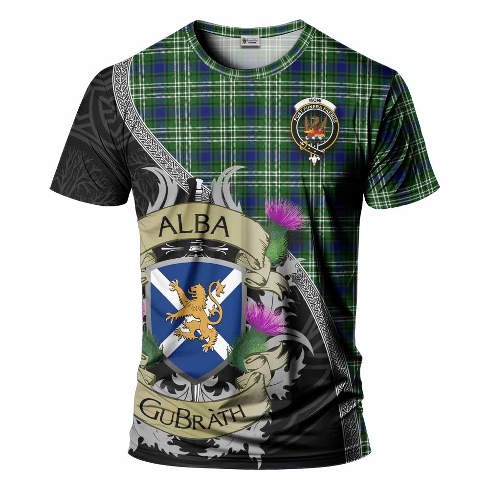 Tartan Vibes Clothing Mow Tartan Family Crest T-Shirt Lion Rampant Royal Thistle Shield Celtic Inspired