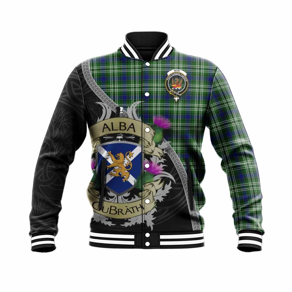 Mow Tartan Family Crest Baseball Jacket Lion Rampant Royal Thistle Shield Celtic Inspired Unisex - Tartan Vibes Clothing