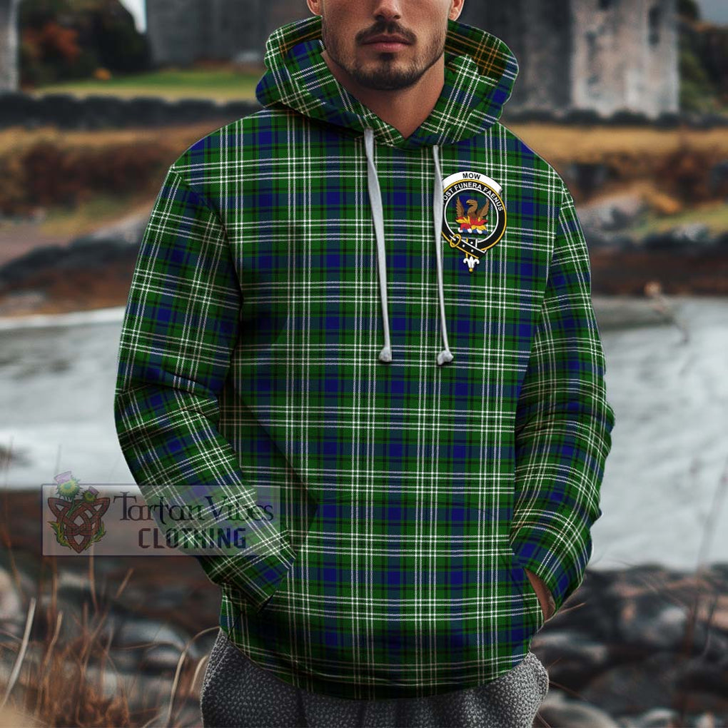 Mow Tartan Cotton Hoodie with Family Crest Zip Hoodie - Tartan Vibes Clothing