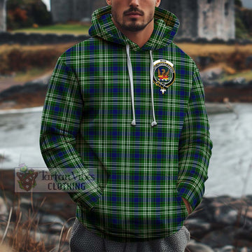Mow Tartan Cotton Hoodie with Family Crest Zip Hoodie - Tartan Vibes Clothing