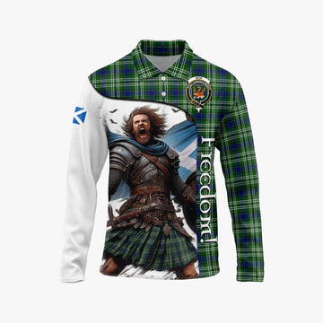 Tartan Vibes Clothing Mow Crest Tartan Long Sleeve Polo Shirt Inspired by the Freedom of Scottish Warrior