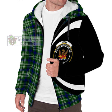 Mow Tartan Sherpa Hoodie with Family Crest Circle Style Unisex S - Tartan Vibes Clothing