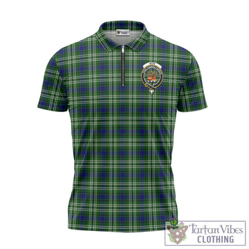 Mow Tartan Zipper Polo Shirt with Family Crest Unisex - Tartan Vibes Clothing