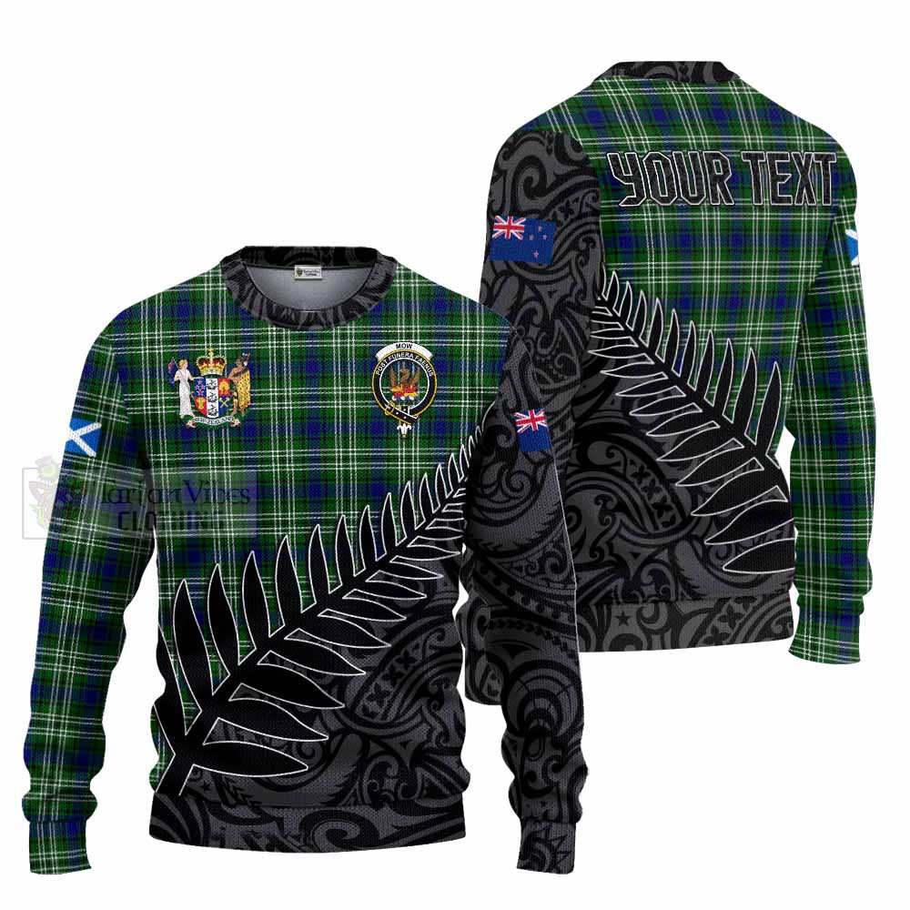 Mow Crest Tartan Knitted Sweater with New Zealand Silver Fern Half Style Unisex - Tartan Vibes Clothing