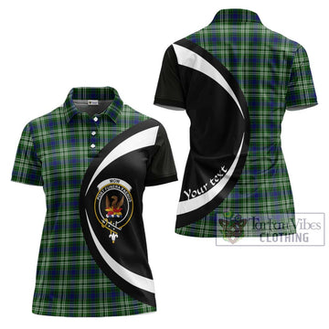 Mow Tartan Women's Polo Shirt with Family Crest Circle Style Women - Tartan Vibes Clothing