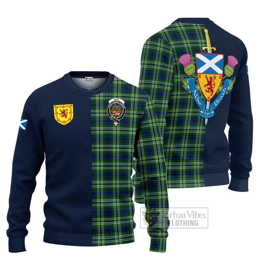 Mow Tartan Ugly Sweater Alba with Scottish Lion Royal Arm Half Style Unisex - Tartan Vibes Clothing