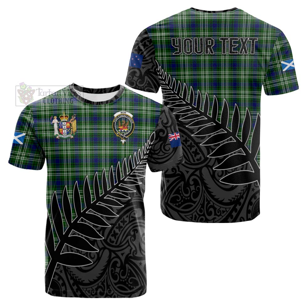 Tartan Vibes Clothing Mow Crest Tartan Cotton T-shirt with New Zealand Silver Fern Half Style
