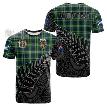 Mow Crest Tartan Cotton T-shirt with New Zealand Silver Fern Half Style