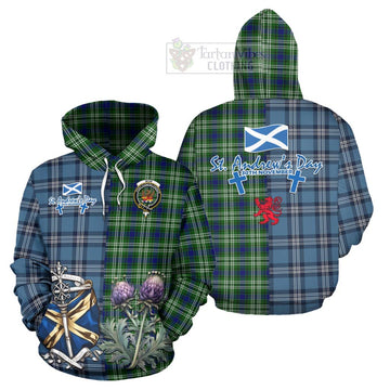 Mow Tartan Hoodie Happy St. Andrew's Day Half Tartan Style Zip Hoodie - Tartan Vibes Clothing