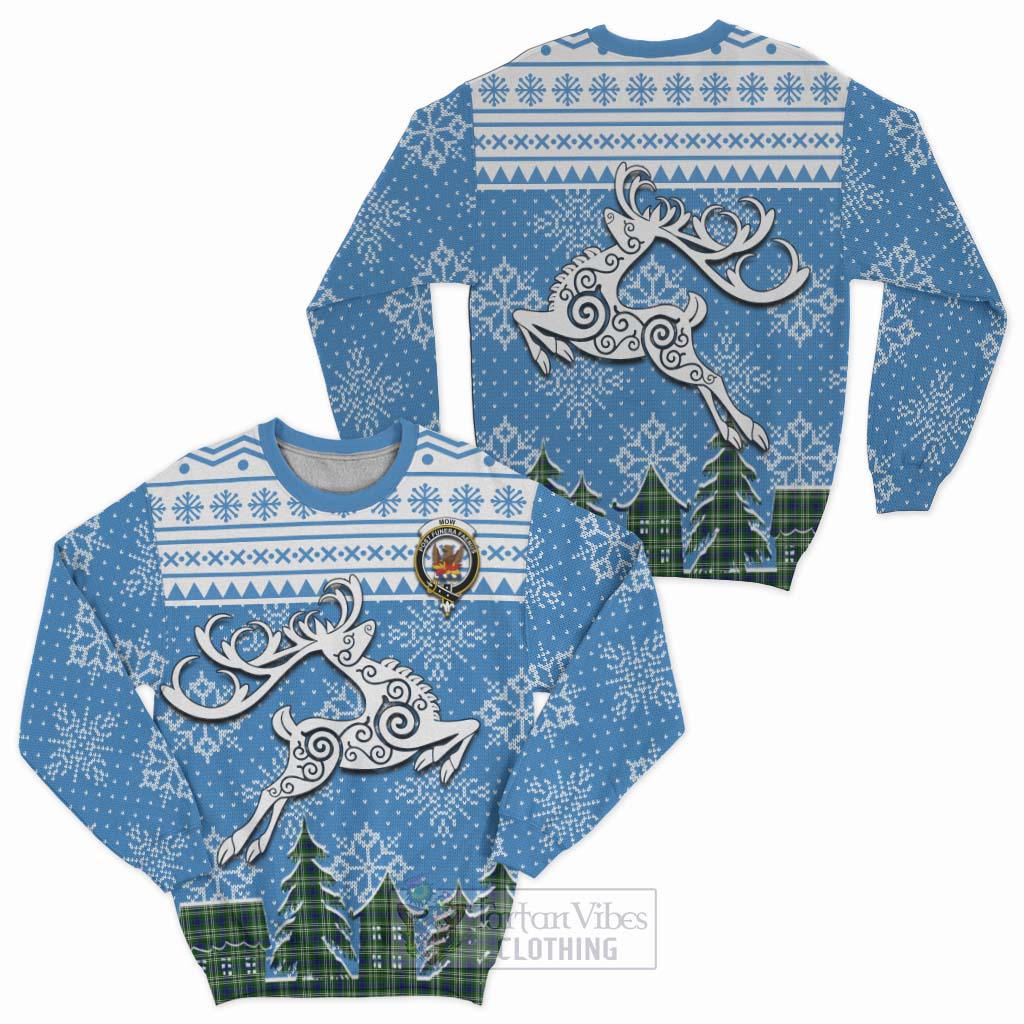 Mow Clan Christmas Sweatshirt Celtic Reindeer Style Unisex - Tartan Vibes Clothing