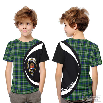 Mow Tartan Kid T-Shirt with Family Crest Circle Style Youth XL Size14 - Tartan Vibes Clothing