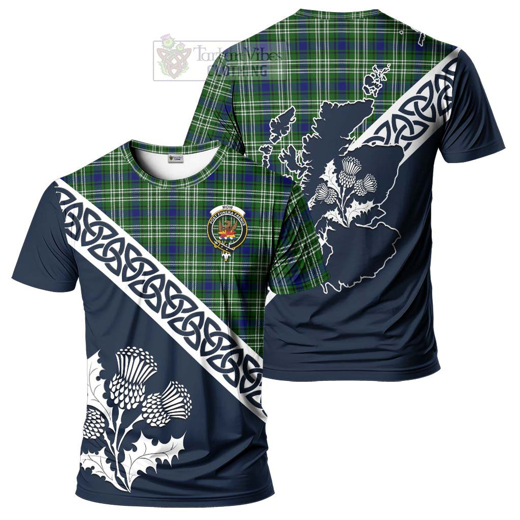 Mow Tartan T-Shirt Featuring Thistle and Scotland Map Kid's Shirt - Tartanvibesclothing Store