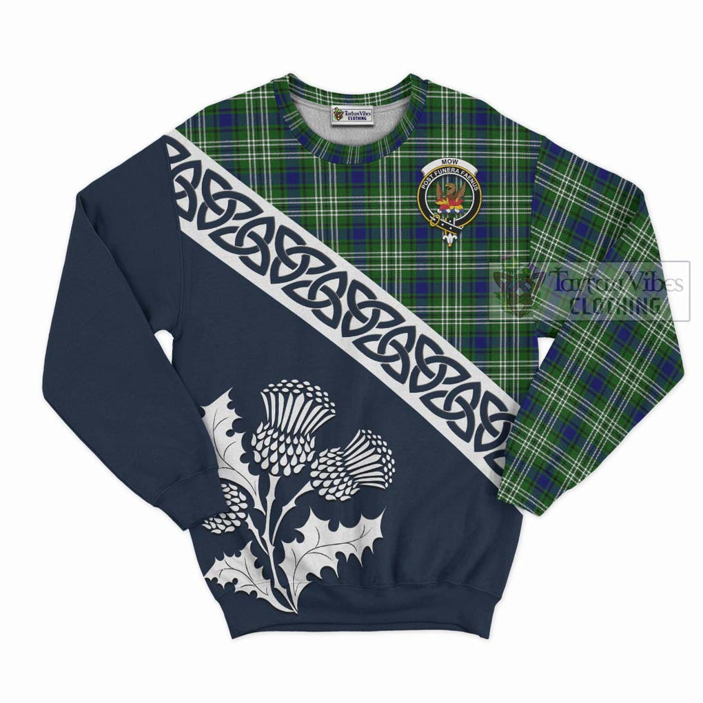Mow Tartan Sweatshirt Featuring Thistle and Scotland Map Unisex - Tartan Vibes Clothing
