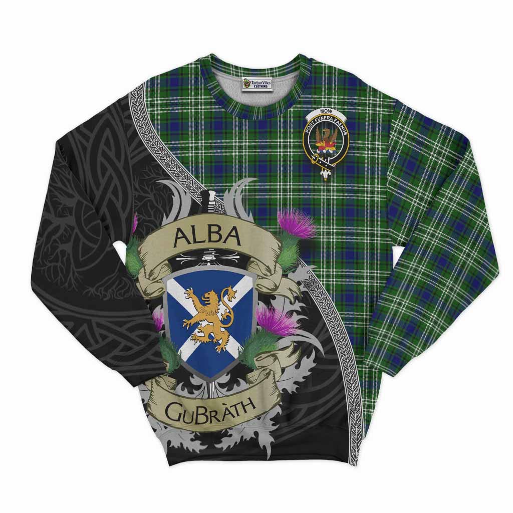 Mow Tartan Family Crest Sweatshirt Lion Rampant Royal Thistle Shield Celtic Inspired Unisex - Tartan Vibes Clothing