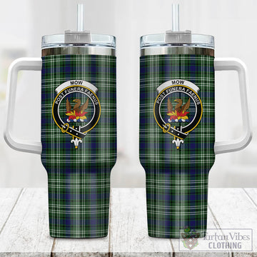 Mow Tartan and Family Crest Tumbler with Handle