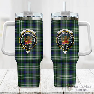 Mow Tartan Tumbler with Handle with Family Crest One Size 40 OZ - Tartan Vibes Clothing