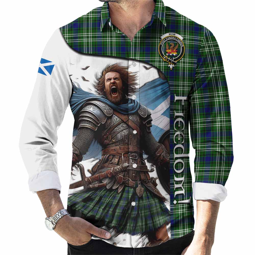 Tartan Vibes Clothing Mow Crest Tartan Long Sleeve Button Shirt Inspired by the Freedom of Scottish Warrior