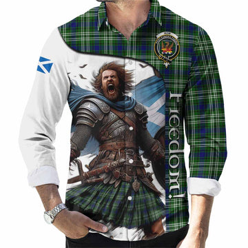 Tartan Vibes Clothing Mow Crest Tartan Long Sleeve Button Shirt Inspired by the Freedom of Scottish Warrior