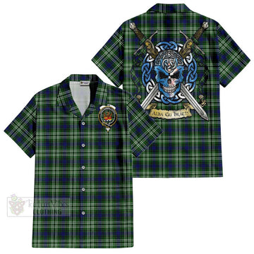 Mow Tartan Hawaiian Shirt with Family Crest Celtic Skull Style Kid - Tartan Vibes Clothing