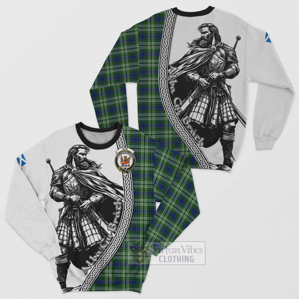 Mow Tartan Clan Crest Sweatshirt with Highlander Warrior Celtic Style Unisex - Tartan Vibes Clothing