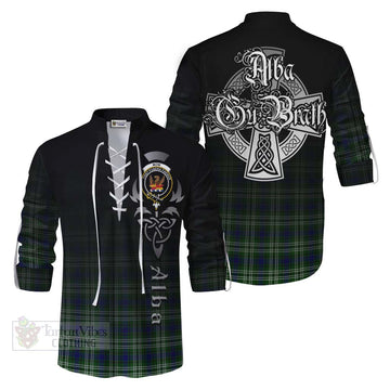 Mow Tartan Ghillie Kilt Shirt Featuring Alba Gu Brath Family Crest Celtic Inspired Men - Tartan Vibes Clothing
