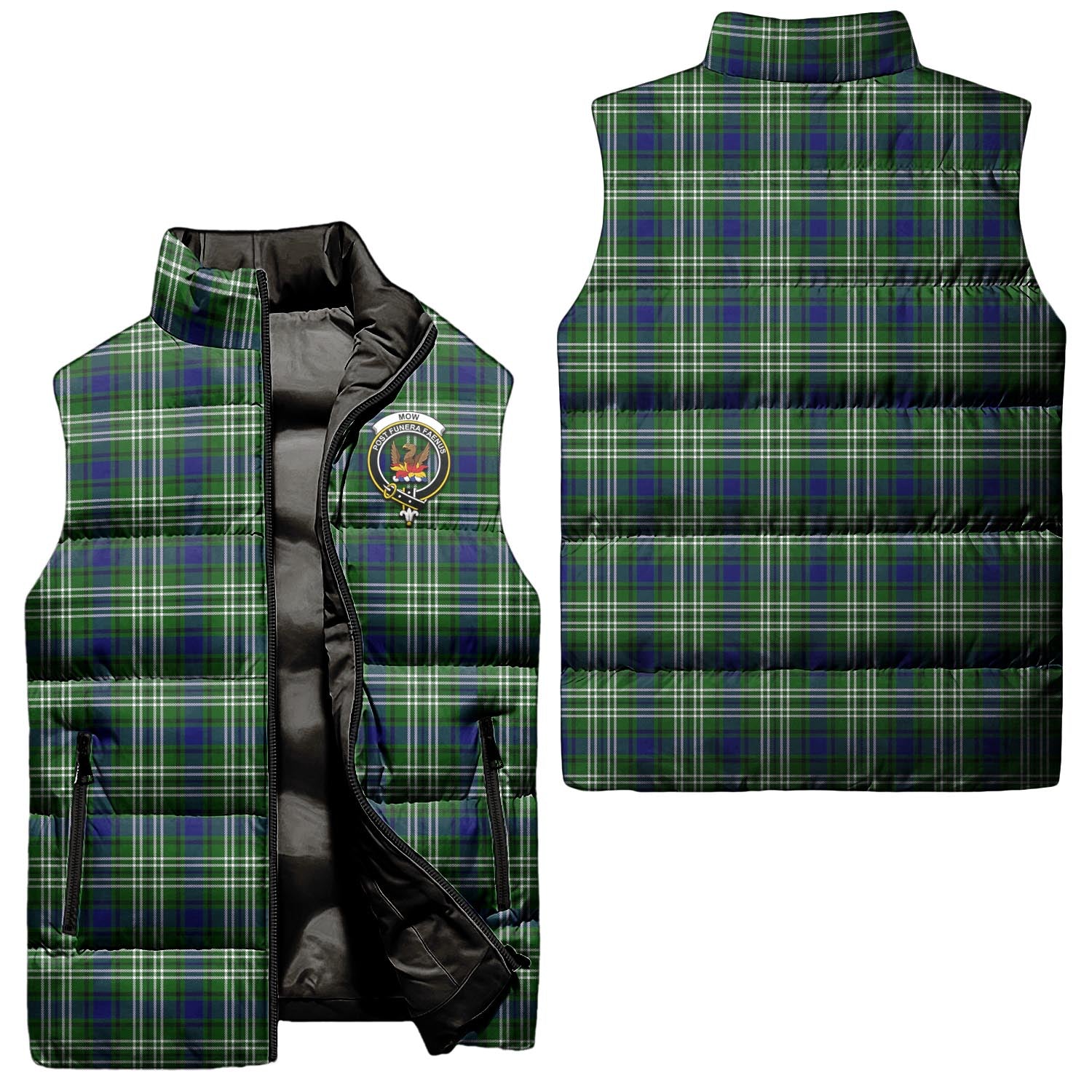 Mow Tartan Sleeveless Puffer Jacket with Family Crest Unisex - Tartanvibesclothing