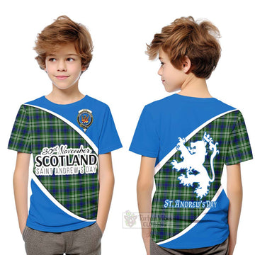 Mow Family Crest Tartan Kid T-Shirt Celebrate Saint Andrew's Day in Style Youth XL Size14 - Tartan Vibes Clothing