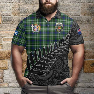 Mow Crest Tartan Polo Shirt with New Zealand Silver Fern Half Style