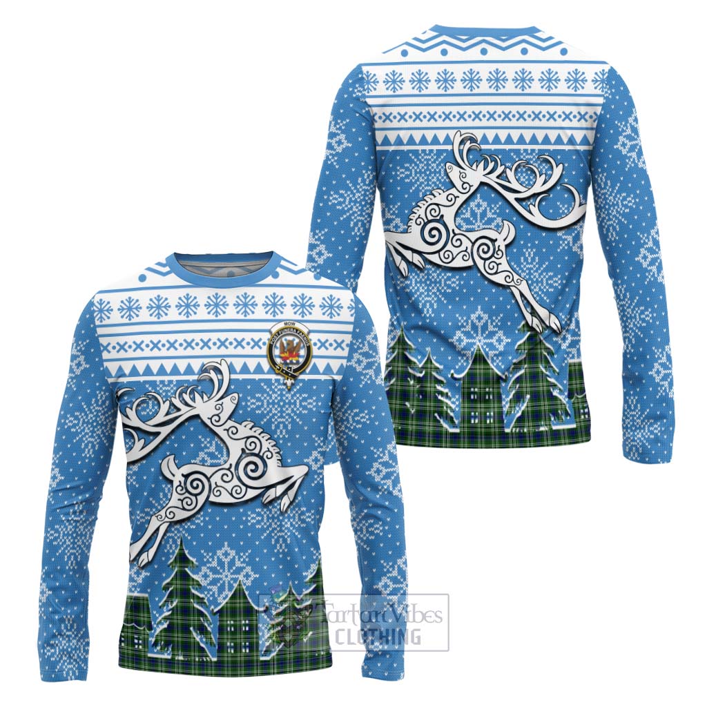 Mow Clan Christmas Long Sleeve T-Shirt Celtic Reindeer Style Unisex - Tartan Vibes Clothing