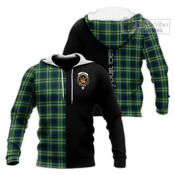 Mow Tartan Knitted Hoodie with Family Crest and Half Of Me Style Unisex Knitted Pullover Hoodie - Tartan Vibes Clothing