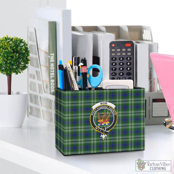 Mow Tartan Pen Holder with Family Crest