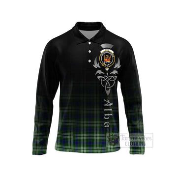 Mow Tartan Long Sleeve Polo Shirt Featuring Alba Gu Brath Family Crest Celtic Inspired Unisex - Tartan Vibes Clothing