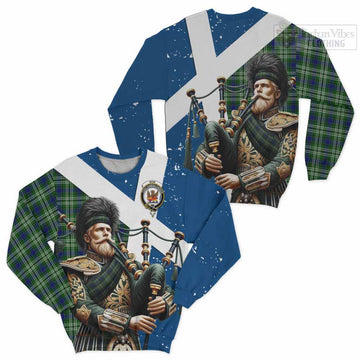 Mow Tartan Sweatshirt with Family Crest Scottish Bagpiper Vibes Unisex - Tartan Vibes Clothing