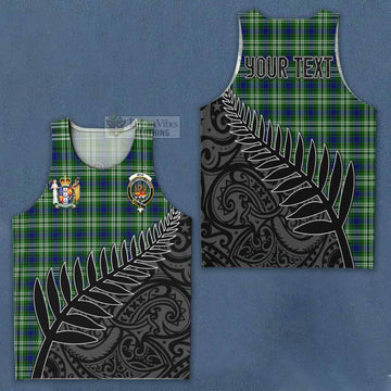 Tartan Vibes Clothing Mow Crest Tartan Men's Tank Top with New Zealand Silver Fern Half Style