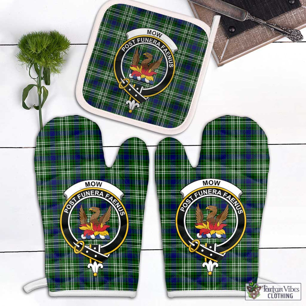 Mow Tartan Combo Oven Mitt & Pot-Holder with Family Crest Combo 2 Oven Mitt & 1 Pot-Holder Black - Tartan Vibes Clothing