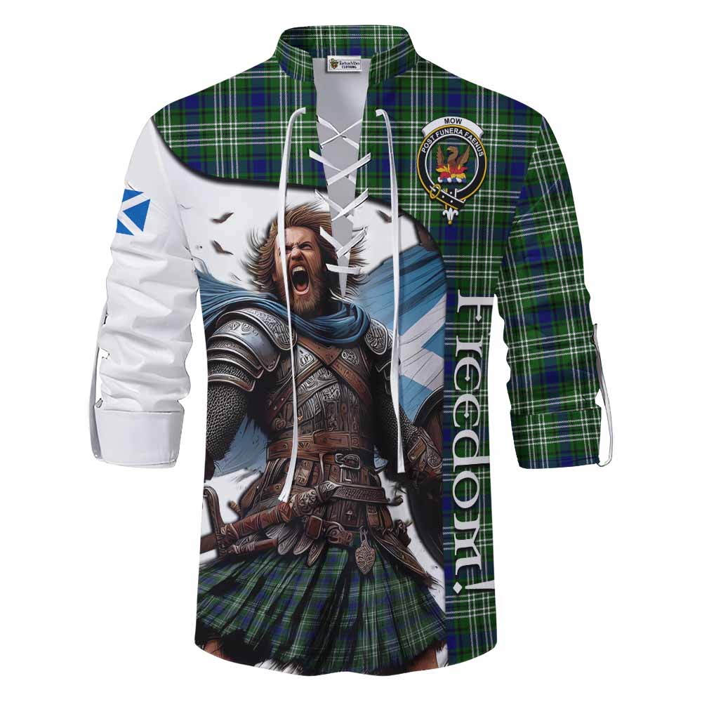 Tartan Vibes Clothing Mow Crest Tartan Ghillie Kilt Shirt Inspired by the Freedom of Scottish Warrior