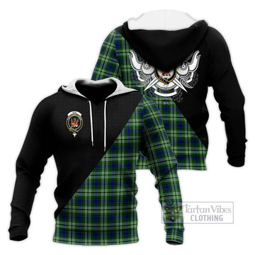 Mow Tartan Knitted Hoodie with Family Crest and Military Logo Style Unisex Knitted Pullover Hoodie - Tartan Vibes Clothing