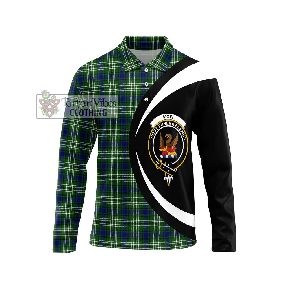 Mow Tartan Long Sleeve Polo Shirt with Family Crest Circle Style Unisex - Tartan Vibes Clothing
