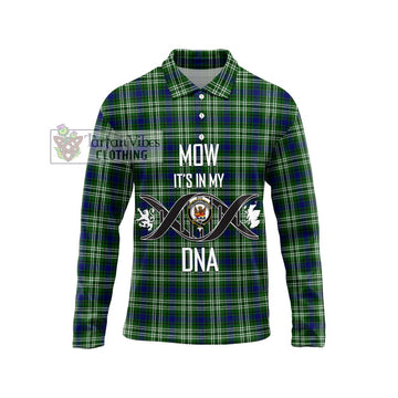 Mow Tartan Long Sleeve Polo Shirt with Family Crest DNA In Me Style Unisex - Tartan Vibes Clothing
