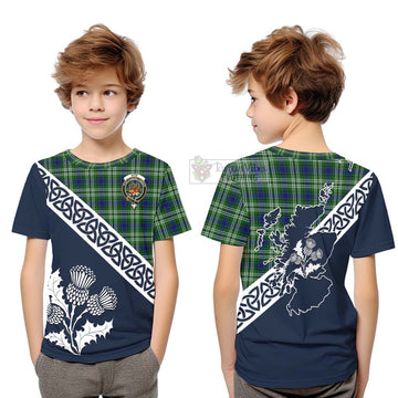 Mow Tartan Kid T-Shirt Featuring Thistle and Scotland Map Youth XL Size14 - Tartan Vibes Clothing