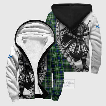 Mow Tartan Clan Crest Sherpa Hoodie with Highlander Warrior Celtic Style Unisex S - Tartan Vibes Clothing