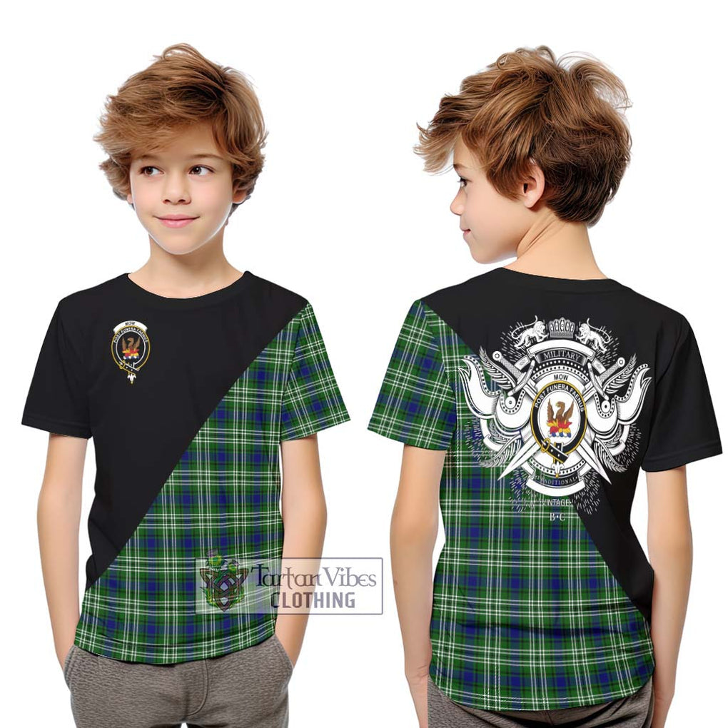 Mow Tartan Kid T-Shirt with Family Crest and Military Logo Style Youth XL Size14 - Tartan Vibes Clothing