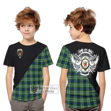Mow Tartan Kid T-Shirt with Family Crest and Military Logo Style Youth XL Size14 - Tartan Vibes Clothing