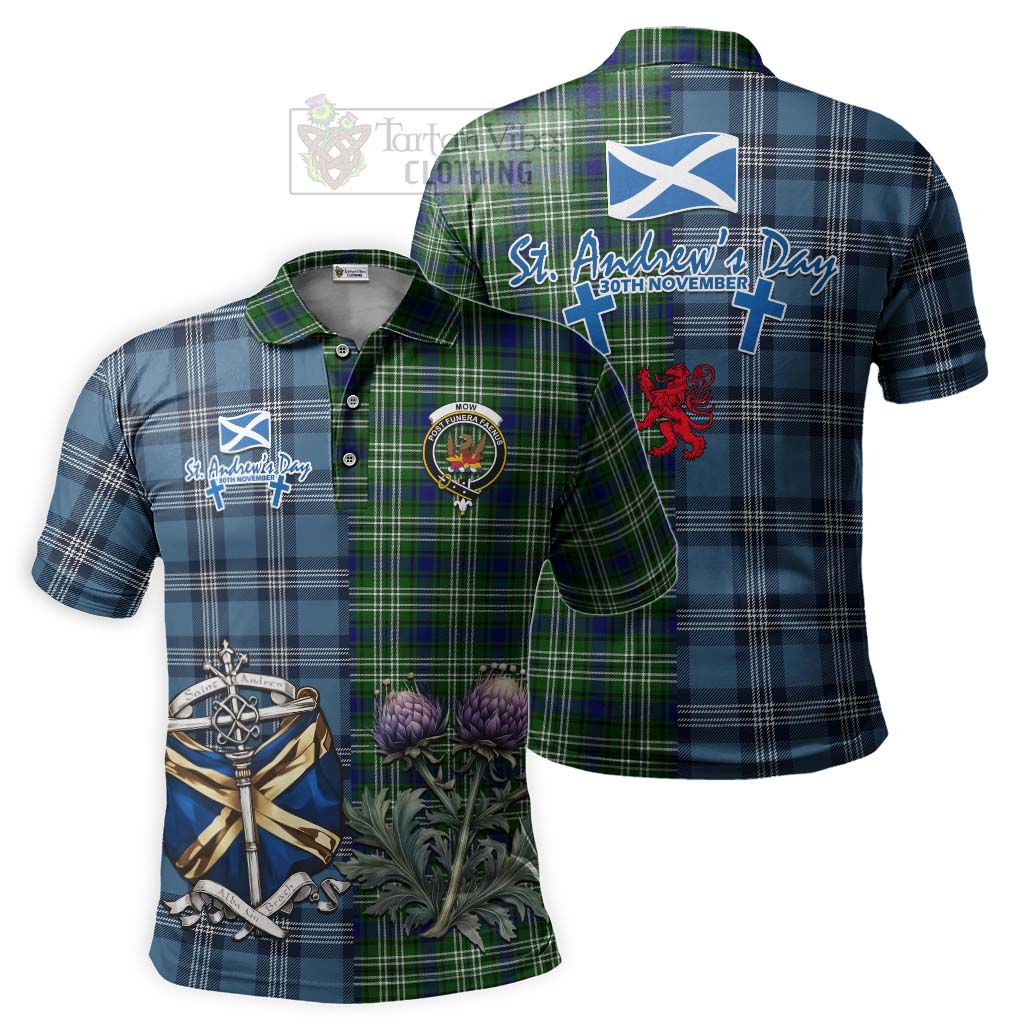 Mow Tartan Polo Shirt Happy St. Andrew's Day Half Tartan Style Kid - Tartan Vibes Clothing