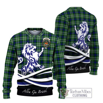 Mow Tartan Ugly Sweater with Alba Gu Brath Regal Lion Emblem Unisex - Tartan Vibes Clothing