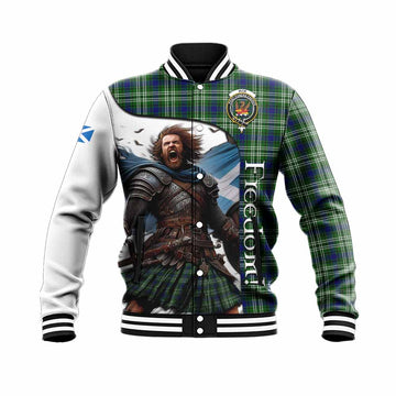 Tartan Vibes Clothing Mow Crest Tartan Baseball Jacket Inspired by the Freedom of Scottish Warrior