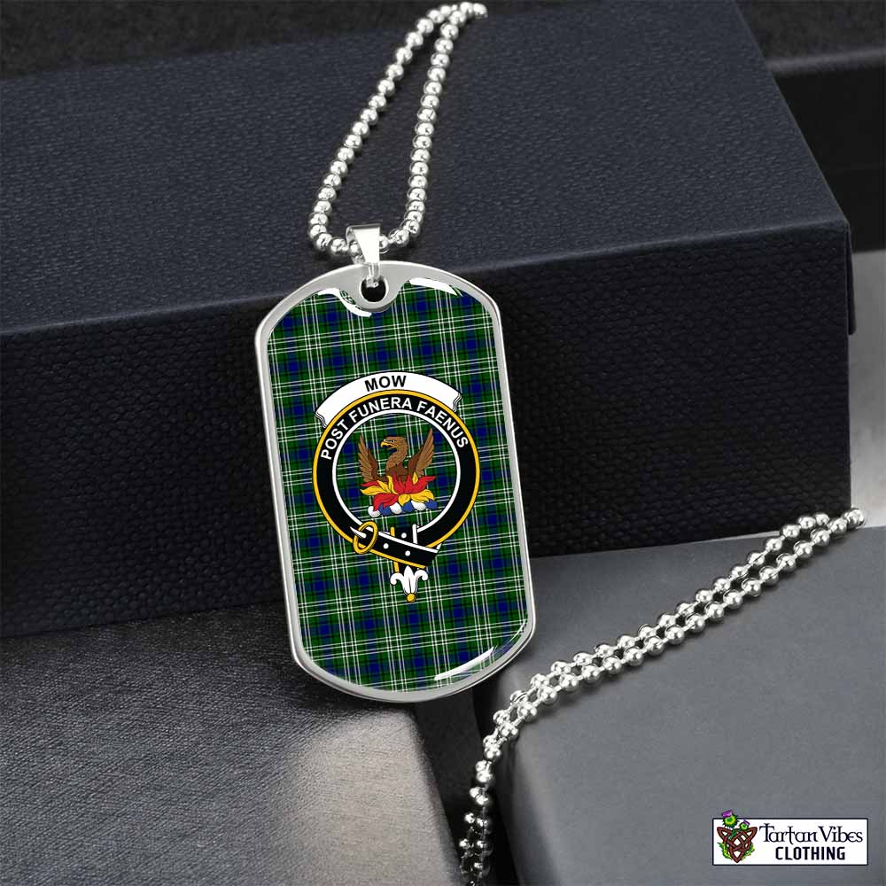 Mow Tartan Dog Tag Necklace with Family Crest Silver No - Tartan Vibes Clothing