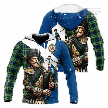 Mow Tartan Knitted Hoodie with Family Crest Scottish Bagpiper Vibes Unisex Knitted Pullover Hoodie - Tartan Vibes Clothing